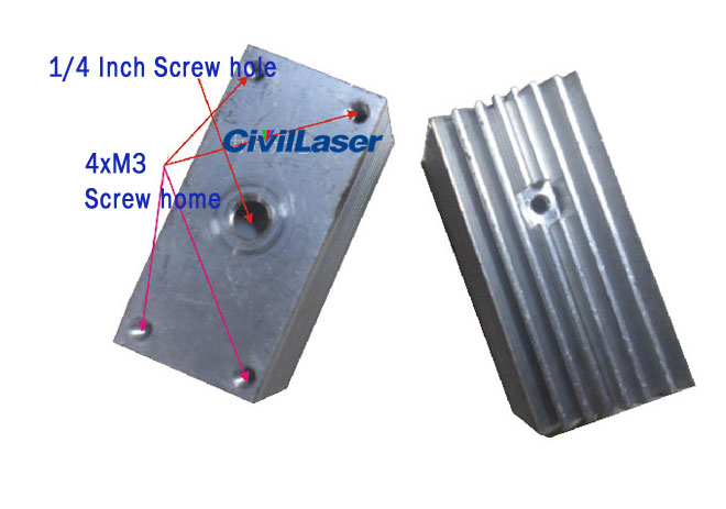 Aluminum radiator for laser module heat sink Inner hole 12mm - Click Image to Close